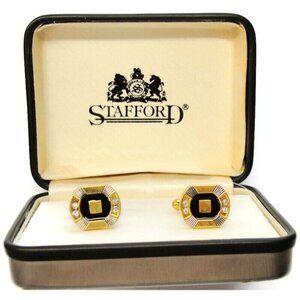Stafford Cufflinks Tux Shirt Dress Suit Vintage OB
